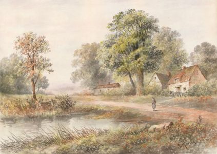 S. Martin - Signed 19th Century Watercolour, Near Ditchling, Sussex