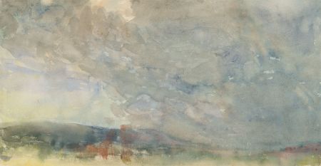 Arthur Ellis (1856-1918) - Watercolour, Landscape with Approaching Storm