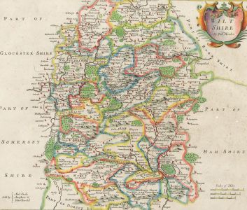 Robert Morden - 1695 Engraving, Antique Map of Wiltshire