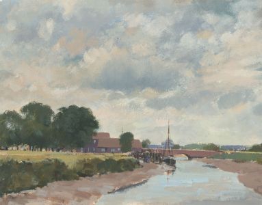 John Godfrey - Contemporary Oil, Riverscape, Suffolk