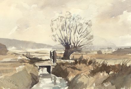 John Godfrey - Contemporary Watercolour, River Landscape