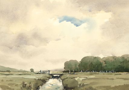 John Godfrey - Contemporary Watercolour, River Landscape