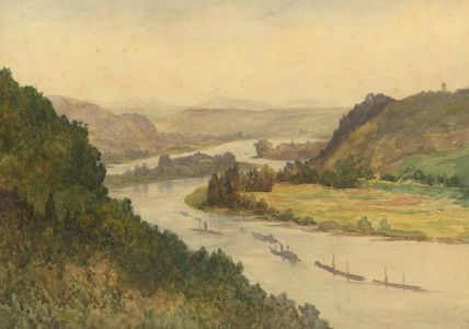 English School Late 19th Century Watercolour - Steam Boats on a River