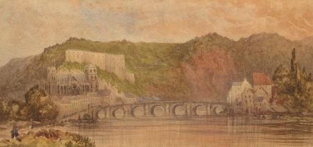 English School Late 19th Century Watercolour - Alpine Town on a Lake