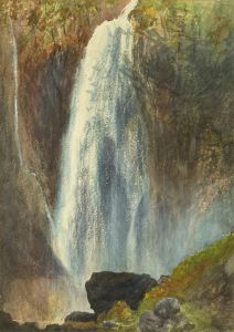 English School Late 19th Century Watercolour - View of a Waterfall