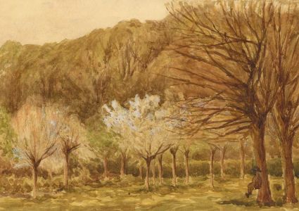 English School Late 19th Century Watercolour - Autumnal Woodland Landscape