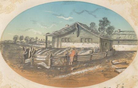 F. Thomas - Early 20th Century Graphite Drawing, Farm Landscape with Figure