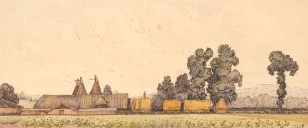 Ernest Fedarb NS (1905-2005) - Mid 20th Century Watercolour, Rustic Farm Scene