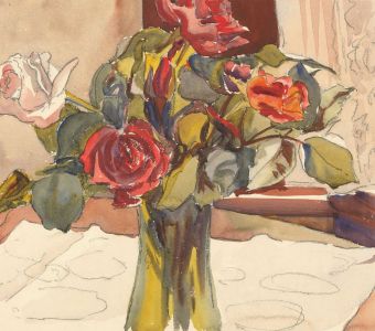Ernest Fedarb NS (1905-2005) - Mid 20th Century Watercolour, Red Roses