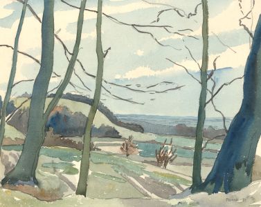Ernest Fedarb NS (1905-2005) - Signed 1931 Watercolour, Winter Landscape