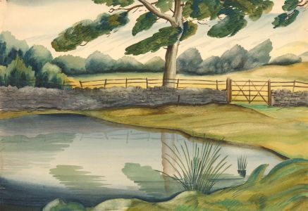 Ernest Fedarb NS (1905-2005) - Mid 20th Century Watercolour, Rural Pond