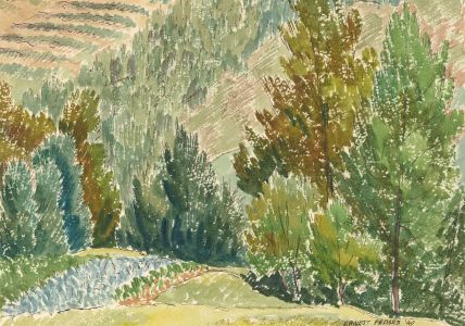 Ernest Fedarb NS (1905-2005) - Signed Watercolour, Woodland Gardens