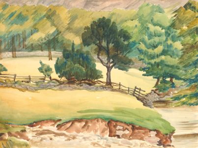 Ernest Fedarb NS (1905-2005) - Mid 20th Century Watercolour, Wooded Landscape