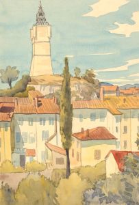 Ernest Fedarb NS (1905-2005) - Signed 1931 Watercolour, French Town Scene