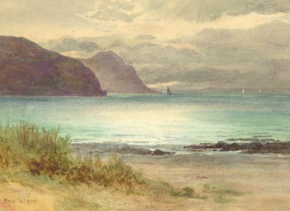 Maud Salmon - Signed 1895 Watercolour, Welsh Coastal Landscape