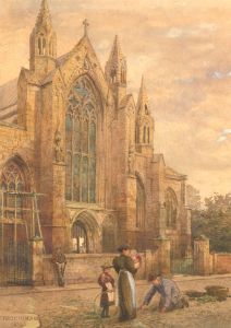 F. Hutchinson - Signed 1896 Watercolour, Howden Minster