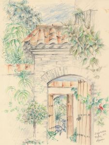 Peter Chambers - 1987 Coloured Pencil, Spanish Garden