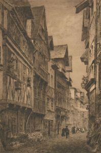 Axel Herman Haig - Signed 1917 Etching, Lisieux France