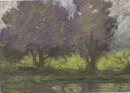 Frederick William George (1889-1971) - 20th Century Pastel, Trees on a Riverbank