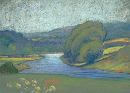 Frederick William George (1889-1971) - 20th Century Pastel, River Landscape