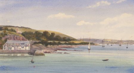 c.1860 Watercolour - View from Hotel, Falmouth
