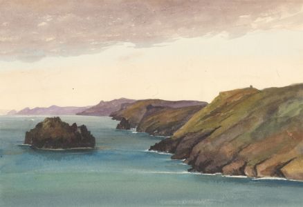 c.1860 Watercolour - Coastal Landscape