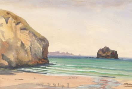 c.1860 Watercolour - Coastal Landscape