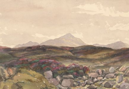 1858 Watercolour - Heathland Landscape