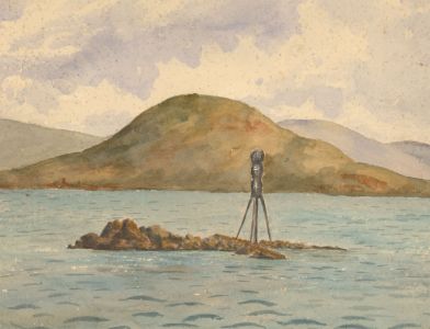 Mary V. Hobhouse - 1892 Watercolour, Loch Landscape