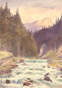 1892 Watercolour - St Anton Waterfall