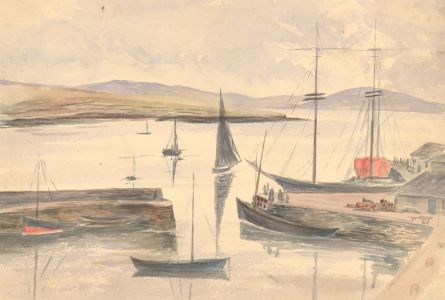 Mary V. Hobhouse - 1892 Watercolour, Kirkwall Estuary