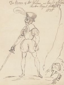 1835 Pen and Ink Drawing - Theatrical Costume Design