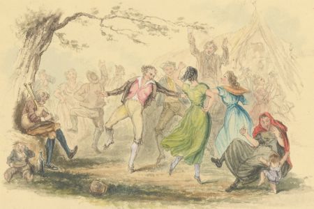 Very Fine English School 19th Century Watercolour - A Fete Champetre