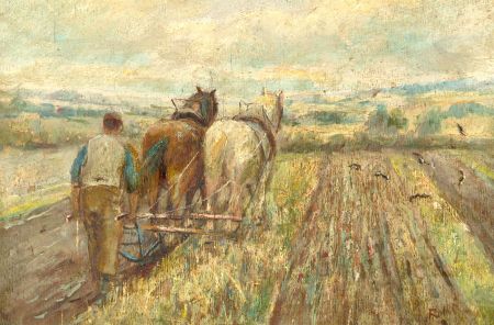 Henry Rollet (fl. 1881-1916) - Signed Late 19th Century Oil, Ploughing Cheshire