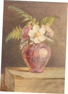 Alfred Taylor - A Pair of 1886 Watercolour, Park Landscape and Still Life
