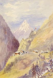 English School 1892 Watercolour - Landscape at Heiligen, Austria
