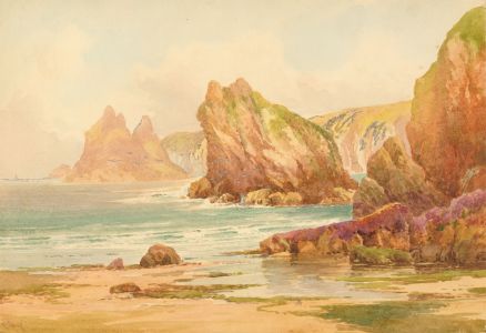 C. W. Rowe - Late 19th Century Watercolour, Kynance Cove, Cornwall