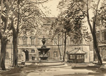 Alfred Burgess Sharrocks RCA (1919-1988) - India Ink, Classical Street View