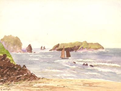 T. Hoblyn - Signed Late 19th Century Watercolour, Mullion Cove, Cornwall