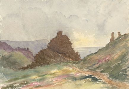 T. Hoblyn - Signed Late 19th Century Watercolour, Valley of Rocks, Devon