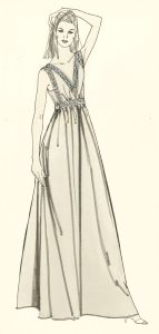 Contemporary Pen and Ink Drawing - Gown Fashion Illustration