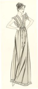 Contemporary Pen and Ink Drawing - Night Dress Fashion Illustration