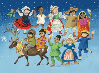 Esme Eve - Contemporary Gouache, Children Celebrating