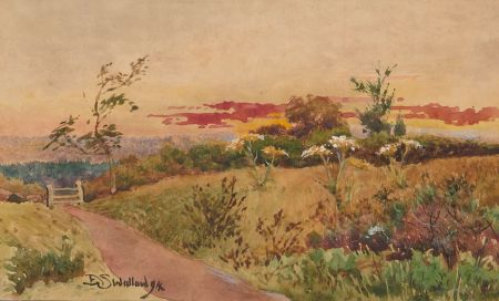 E. Swallow - Double Sided 1894 Watercolour, Surrey Heath