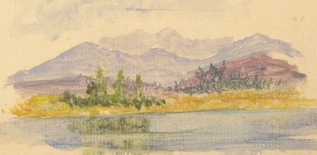 James Frank Adams (1923-2008) - Contemporary Gouache, River and Mountains