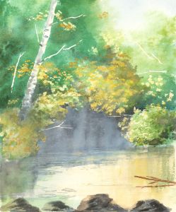 James Frank Adams (1923-2008) - Contemporary Gouache, Quiet River Scene