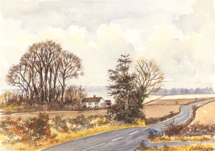 James Frank Adams (1923-2008) - 1991 Watercolour, Road Through a Landscape