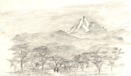 James Frank Adams (1923-2008) - Set of Two Graphite Drawings, African Landscapes