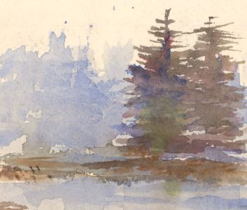 James Frank Adams (1923-2008) - Contemporary Watercolour, Trees in Landscapes