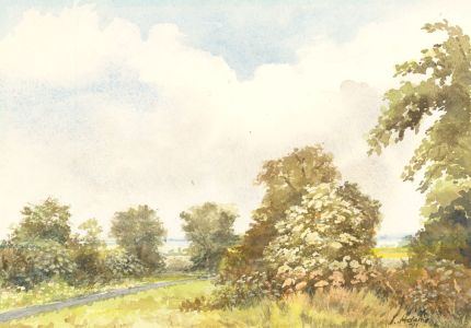 James Frank Adams (1923-2008) - Signed 1991 Watercolour, Path in a Landscape